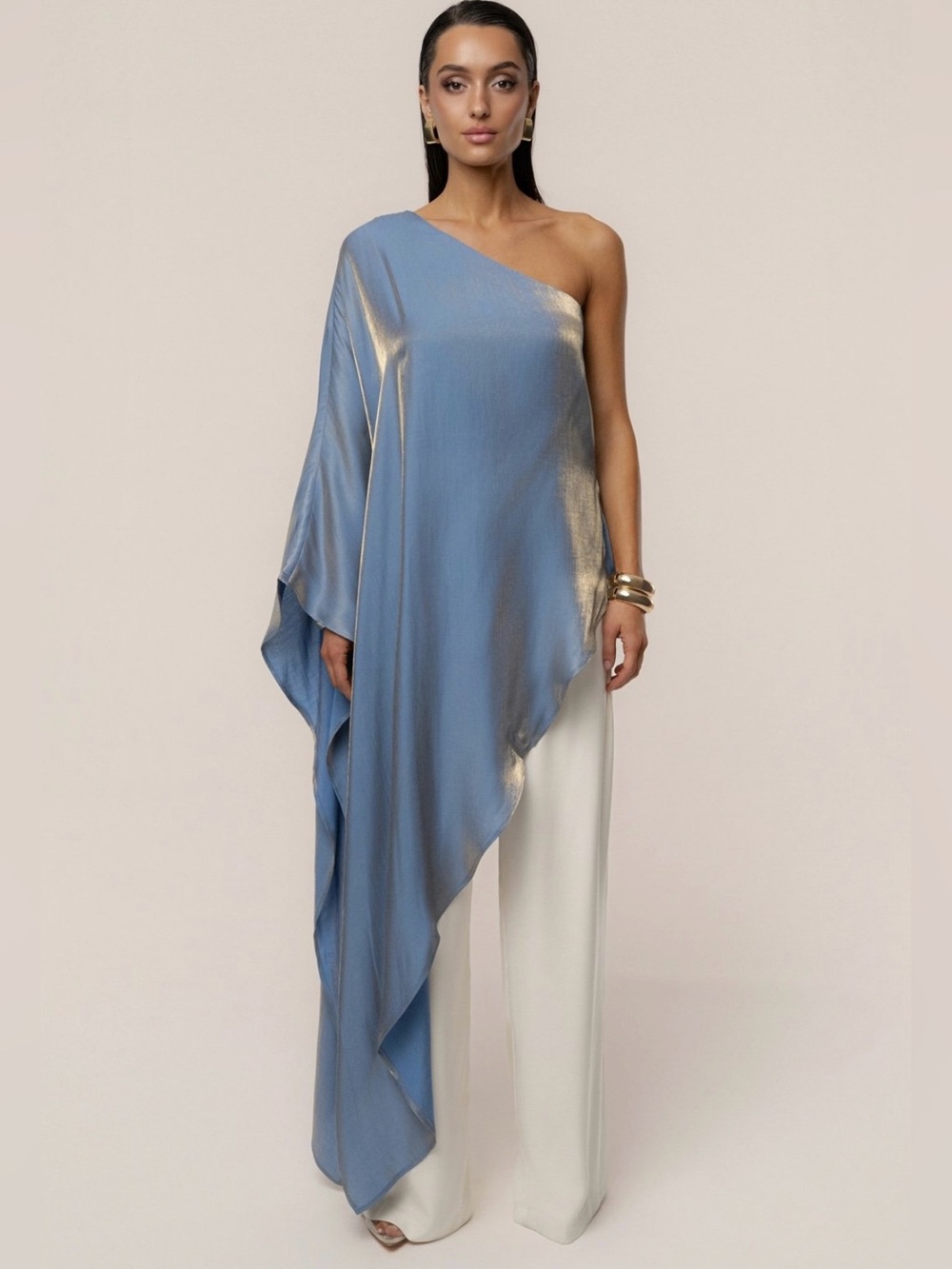 Jluxlabel Blue Cher Iridescent Top